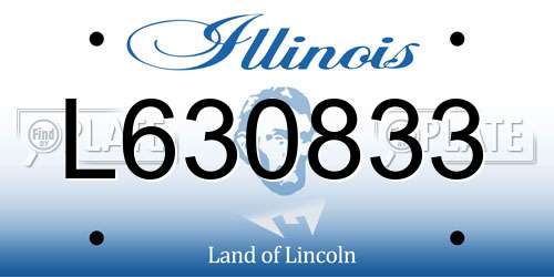 L630833 Illinois License Plate