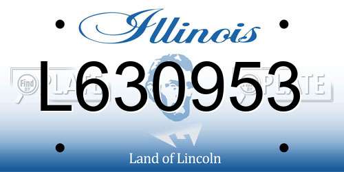 L630953 Illinois License Plate