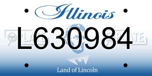 L630984 Illinois License Plate