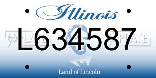 L634587 Illinois License Plate