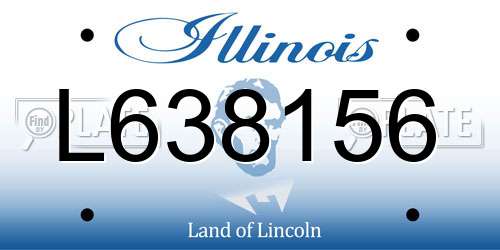 L638156 Illinois License Plate