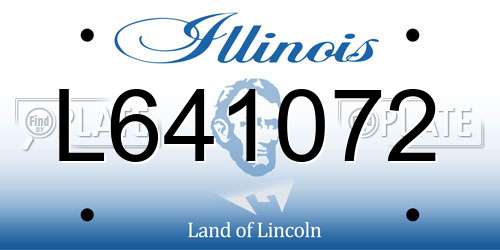 L641072 Illinois License Plate