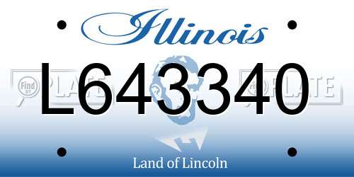 L643340 Illinois License Plate