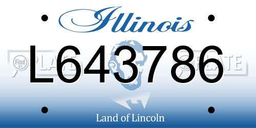 L643786 Illinois License Plate