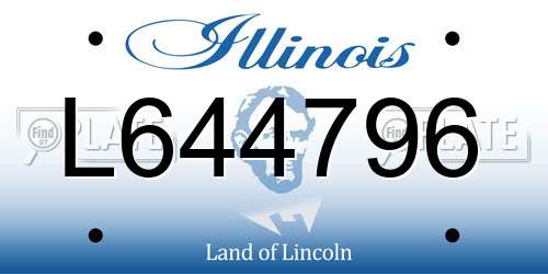 L644796 Illinois License Plate