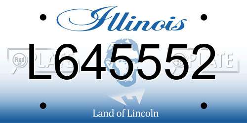 L645552 Illinois License Plate