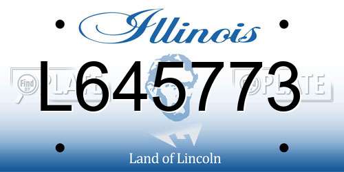 L645773 Illinois License Plate