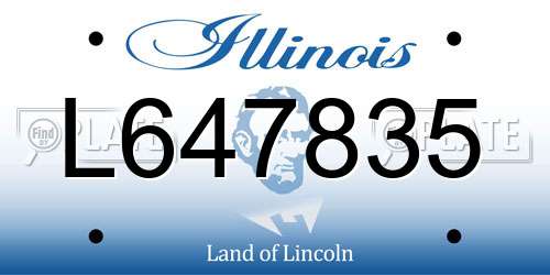 L647835 Illinois License Plate