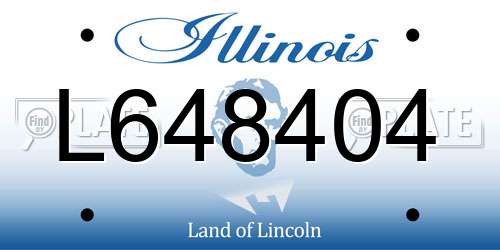 L648404 Illinois License Plate