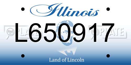 L650917 Illinois License Plate