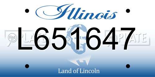 L651647 Illinois License Plate