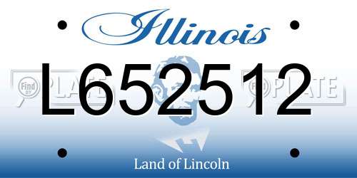 L652512 Illinois License Plate