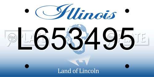 L653495 Illinois License Plate