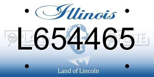 L654465 Illinois License Plate