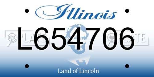 L654706 Illinois License Plate