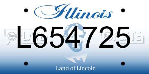 L654725 Illinois License Plate