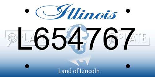 L654767 Illinois License Plate