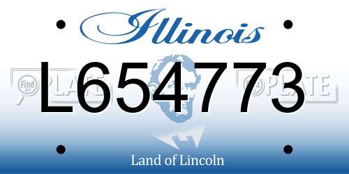 L654773 Illinois License Plate