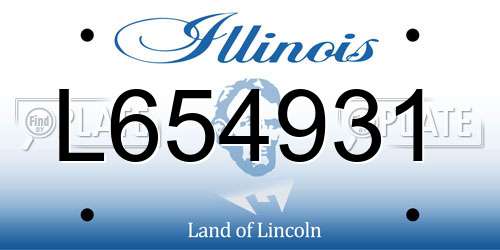 L654931 Illinois License Plate