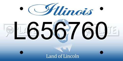 L656760 Illinois License Plate