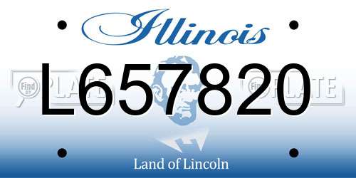 L657820 Illinois License Plate