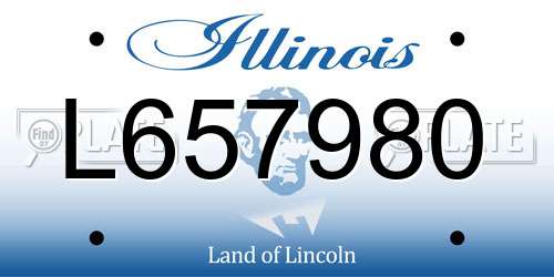 L657980 Illinois License Plate