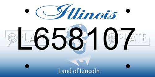 L658107 Illinois License Plate