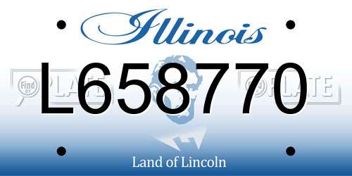 L658770 Illinois License Plate
