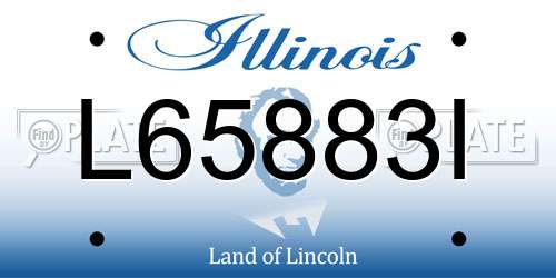 L65883I Illinois License Plate