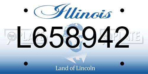 L658942 Illinois License Plate