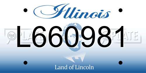 L660981 Illinois License Plate
