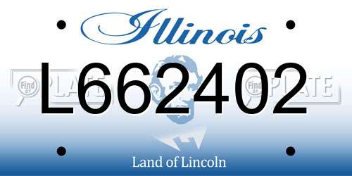 L662402 Illinois License Plate