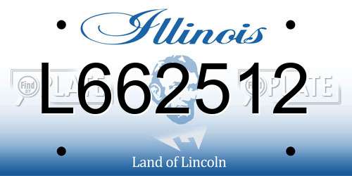 L662512 Illinois License Plate