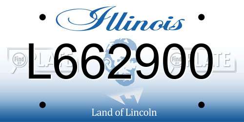 L662900 Illinois License Plate