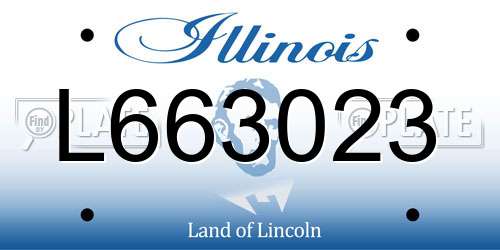 L663023 Illinois License Plate