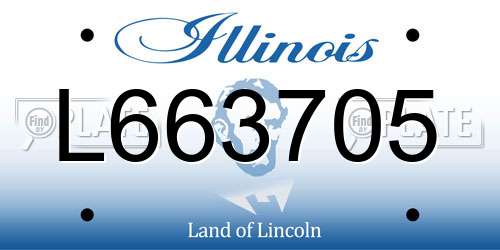 L663705 Illinois License Plate