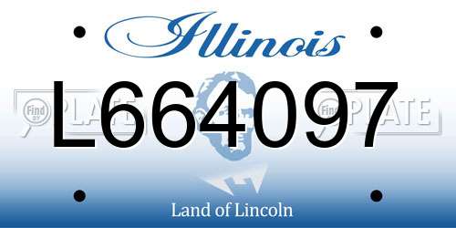 L664097 Illinois License Plate