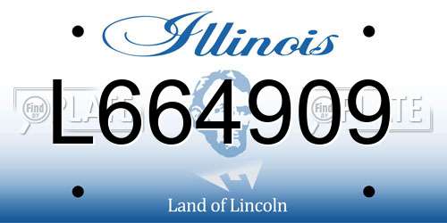 L664909 Illinois License Plate