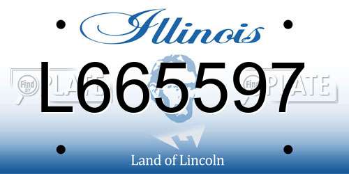 L665597 Illinois License Plate