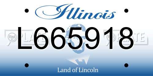 L665918 Illinois License Plate