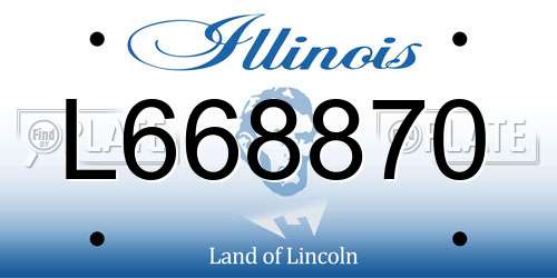 L668870 Illinois License Plate