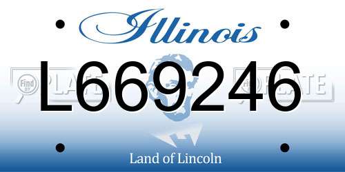 L669246 Illinois License Plate