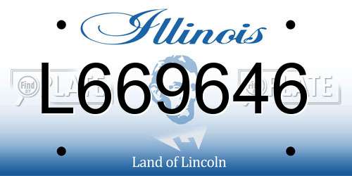 L669646 Illinois License Plate
