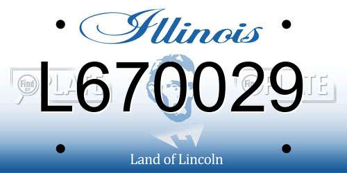 L670029 Illinois License Plate