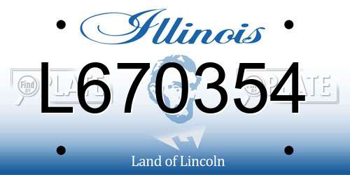 L670354 Illinois License Plate