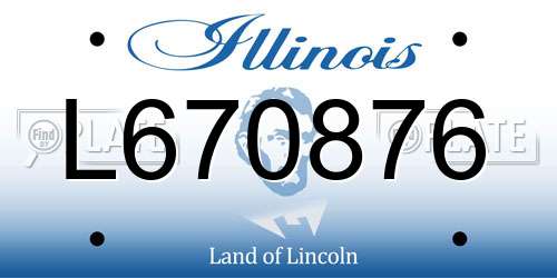 L670876 Illinois License Plate
