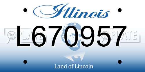 L670957 Illinois License Plate
