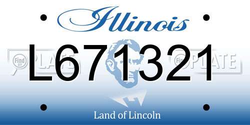 L671321 Illinois License Plate