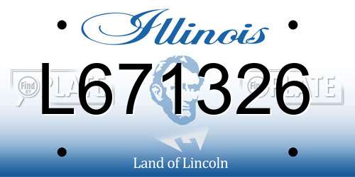 L671326 Illinois License Plate