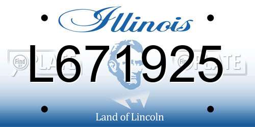 L671925 Illinois License Plate